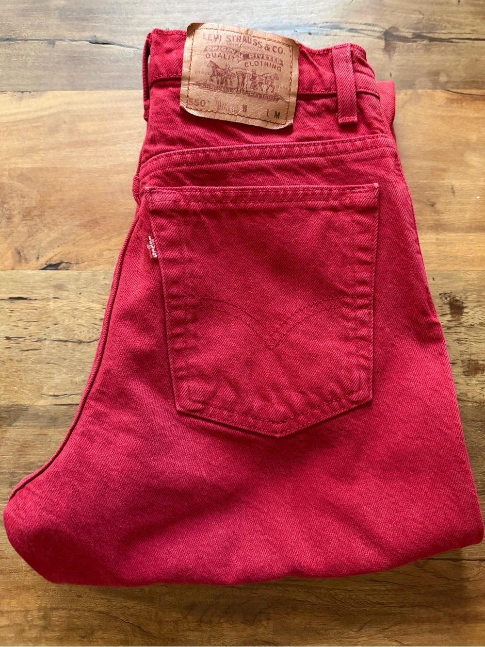 Vintage Levi's 550 Red Denim Jeans